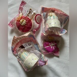 Set of Cake and Macaron Squishable Keychains